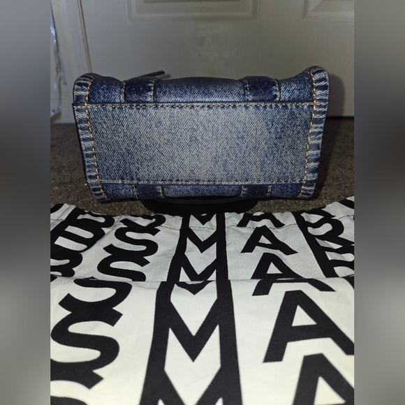 NWT Marc Jacobs The Denim Printed Leather Crossbody Tote Bag - Picture 6 of 11